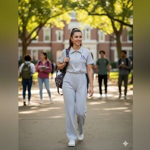 Primark Ribbed LA Jumpsuit Romper Collared Zip Gray Size 12-13 Yrs 158cm Girls